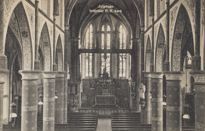 130149 Interieur van de R.K. St. Nicolaaskerk aan de Utrechtsestraatweg te Jutphaas.N.B. De gemeente Jutphaas is per 1 ...